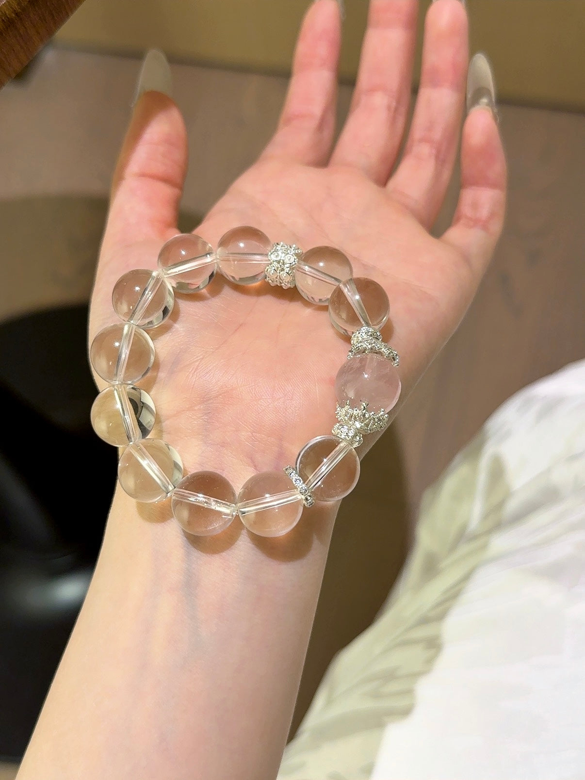 ▫️▪️ White crystal powder crystal bracelet
